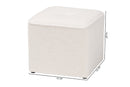Walsh Ivory Boucle Upholstered Ottoman Baxton