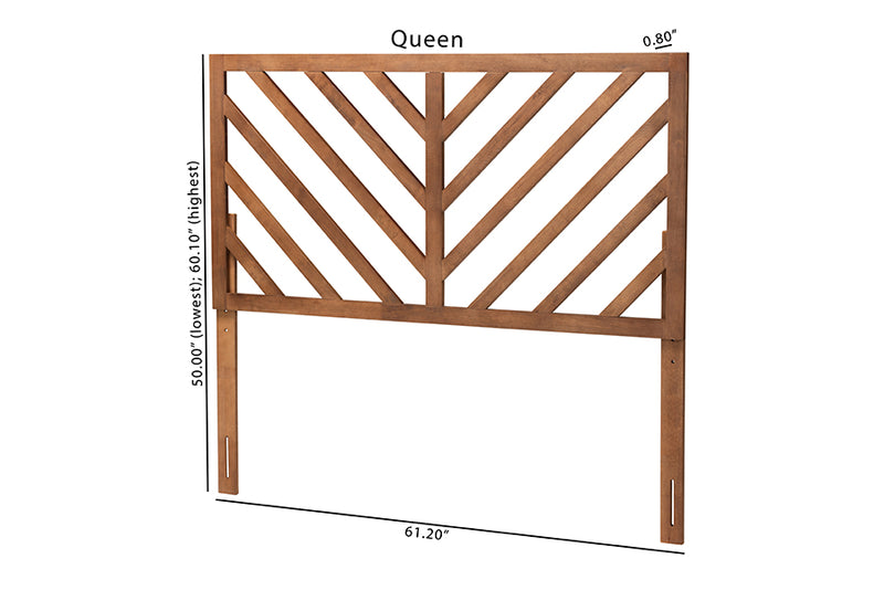 Magni Modern and Contemporary Ash Walnut Finished Wood Queen Size Headboard