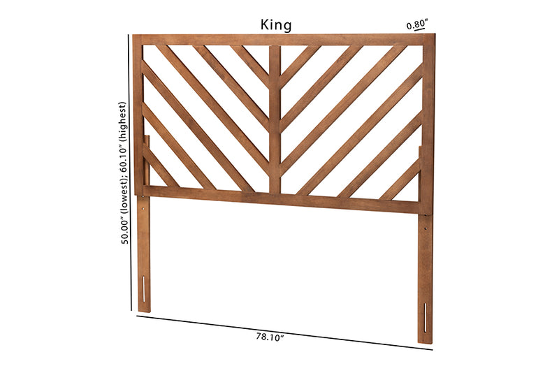 Magni Modern and Contemporary Ash Walnut Finished Wood Queen Size Headboard