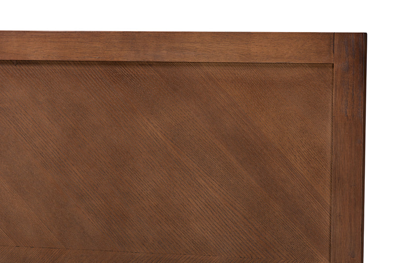 Himari Classic and Traditional Ash Walnut Finished Wood Queen Size Headboard