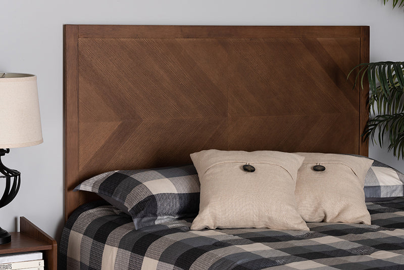 Himari Classic and Traditional Ash Walnut Finished Wood Queen Size Headboard