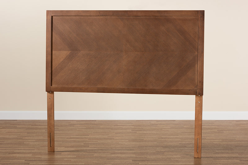 Himari Classic and Traditional Ash Walnut Finished Wood Queen Size Headboard