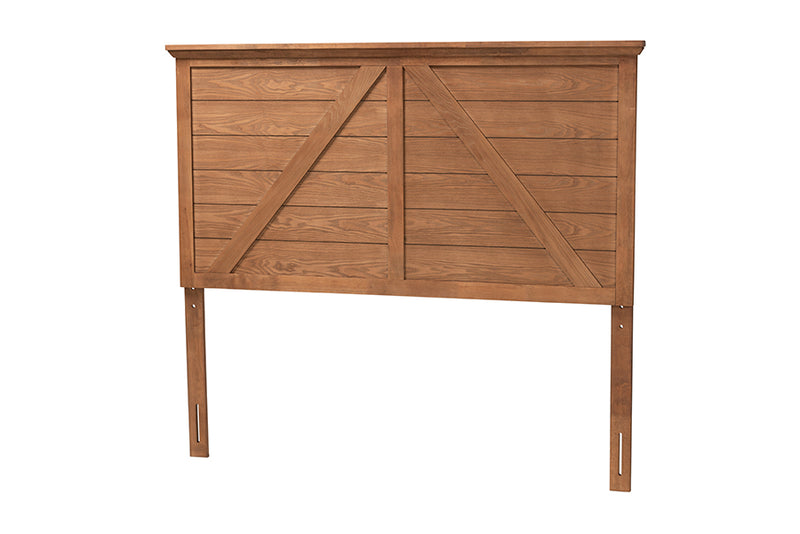 Nesa Classic and Traditional Ash Walnut Finished Wood Queen Size Headboard