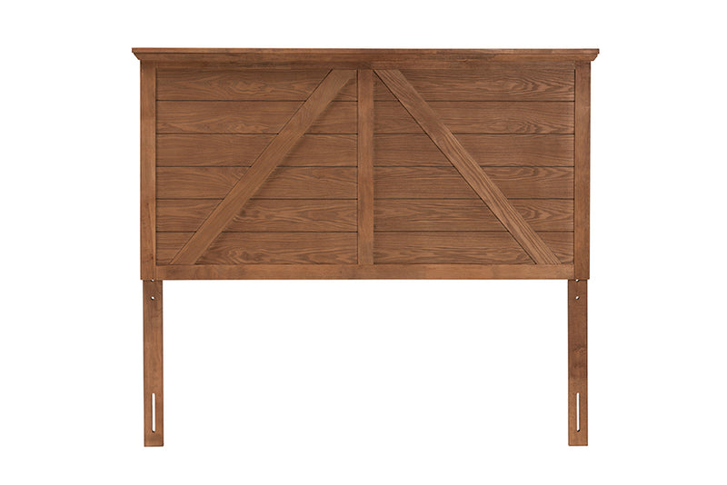Nesa Classic and Traditional Ash Walnut Finished Wood Queen Size Headboard