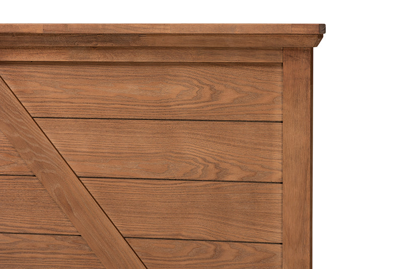 Nesa Classic and Traditional Ash Walnut Finished Wood Queen Size Headboard