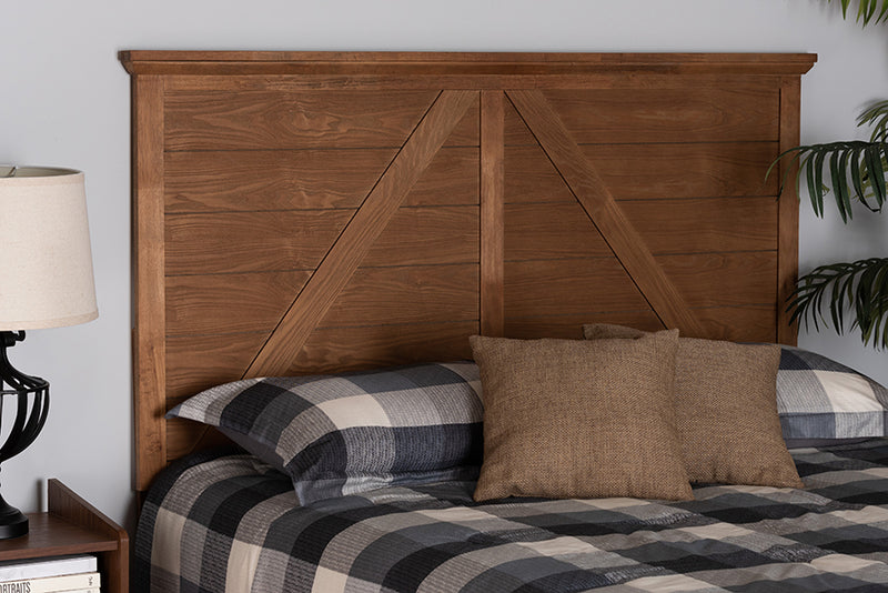 Nesa Classic and Traditional Ash Walnut Finished Wood Queen Size Headboard