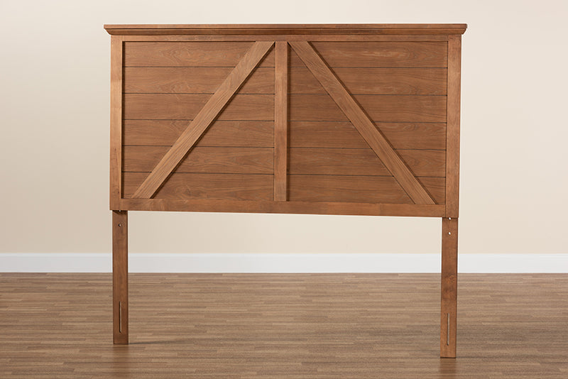 Nesa Classic and Traditional Ash Walnut Finished Wood Queen Size Headboard