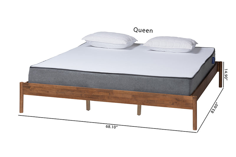 Riordan Mid-Century Modern Ash Walnut Finished Wood King Size Bed