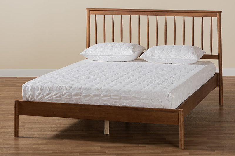 Riordan Walnut Brown Queen Size Bed Baxton