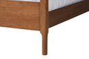 Elgon Light Gray Fabric and Ash Walnut Queen Size Platform Canopy Bed Baxton