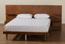Fuller Ash Walnut Queen Size Platform Storage Bed w/Built-In Nightstands Baxton