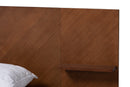 Fuller Ash Walnut Queen Size Platform Storage Bed w/Built-In Nightstands Baxton