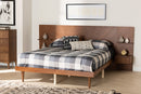 Fuller Ash Walnut Queen Size Platform Storage Bed w/Built-In Nightstands Baxton