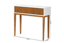 Luxio Two-Tone Natural Brown and White Bayur Wood 1-Drawer Console Table Baxton