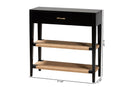 Julie Black Finished Bayur Wood 1-Drawer Console Table Baxton
