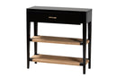 Julie Black Finished Bayur Wood 1-Drawer Console Table Baxton