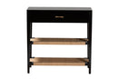 Julie Black Finished Bayur Wood 1-Drawer Console Table Baxton