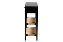 Julie Black Finished Bayur Wood 1-Drawer Console Table Baxton