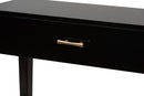 Julie Black Finished Bayur Wood 1-Drawer Console Table Baxton