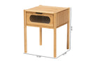Dameka Natural Brown Bamboo Wood 1-Drawer End Table Baxton