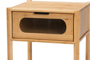Dameka Natural Brown Bamboo Wood 1-Drawer End Table Baxton