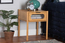 Dameka Natural Brown Bamboo Wood 1-Drawer End Table Baxton