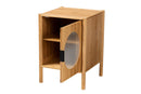 Dameka Natural Brown Bamboo Wood 1-Door End Table Baxton