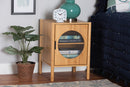 Dameka Natural Brown Bamboo Wood 1-Door End Table Baxton