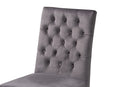 Benito Gray Velvet Fabric and Silver Metal 2Pc Dining Chair Set Baxton