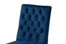 Benito Navy Blue Velvet Fabric and Silver Metal 2Pc Dining Chair Set Baxton