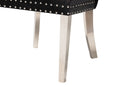 Dacian Black Velvet Fabric and Silver Metal 2Pc Dining Chair Set Baxton