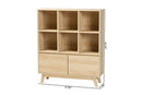 Chandler Japandi Oak Brown Bookshelf Baxton