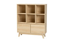 Chandler Japandi Oak Brown Bookshelf Baxton