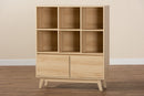 Chandler Japandi Oak Brown Bookshelf Baxton