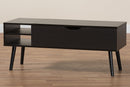 Eiko Modern Two-Tone Black and Espresso Brown Coffee Table Baxton
