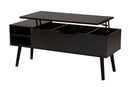 Eiko Modern Two-Tone Black and Espresso Brown Coffee Table Baxton