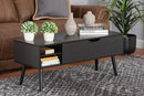 Eiko Modern Two-Tone Black and Espresso Brown Coffee Table Baxton