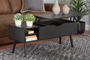 Eiko Modern Two-Tone Black and Espresso Brown Coffee Table Baxton