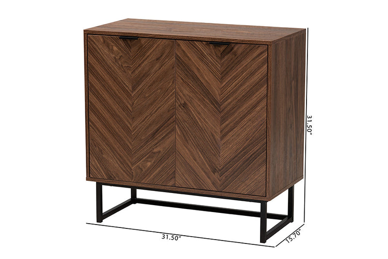 Mandell Modern Walnut Brown Storage Cabinet Baxton