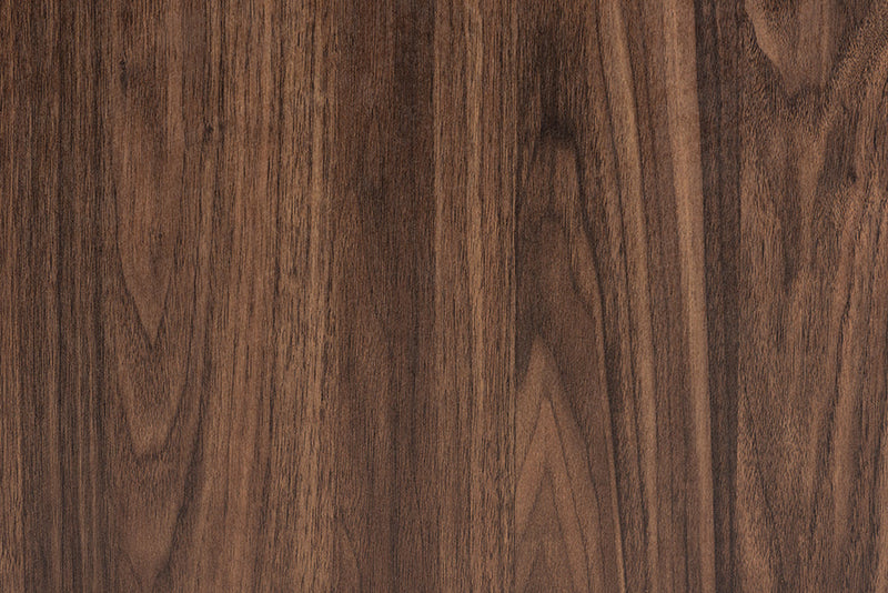 Mandell Modern Walnut Brown and Black Metal 1-Drawer End Table Baxton