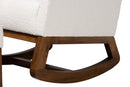 Roana Off-White Boucle Walnut Brown Finished 2Pc Rocking Chair and Ottoman Set Baxton