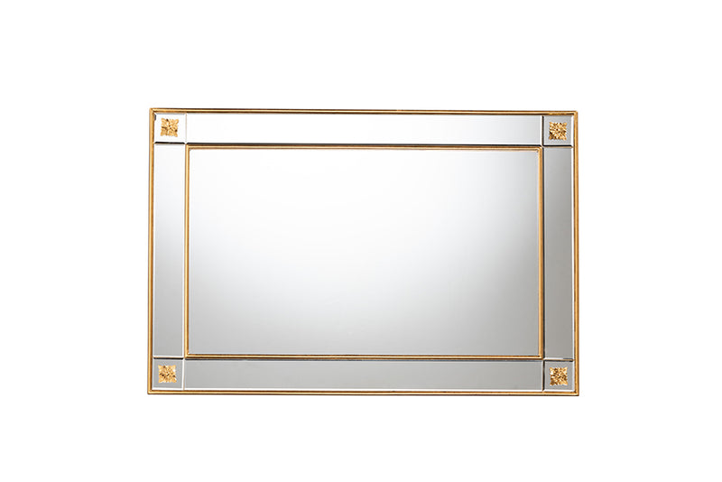 Eveline Modern Glam and Luxe Antique Goldleaf Finished Wood Accent Wall Mirror