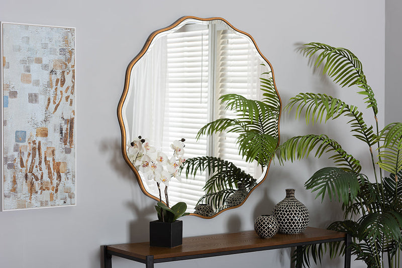 Lovella Modern Antique Goldleaf Accent Wall Mirror Baxton