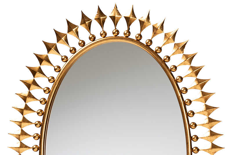 Eris Modern Glam and Luxe Antique Goldleaf Metal Accent Wall Mirror