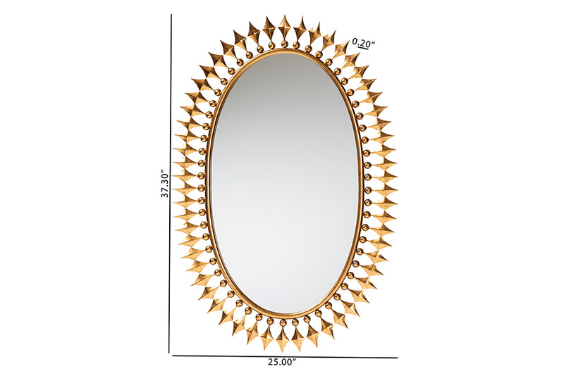 Eris Modern Glam and Luxe Antique Goldleaf Metal Accent Wall Mirror