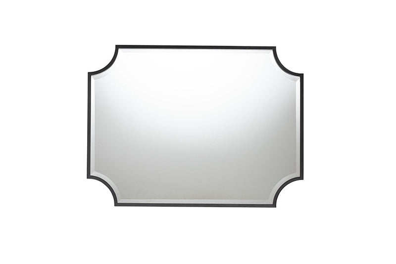 Erion Modern Black Finished Metal Accent Wall Mirror Baxton