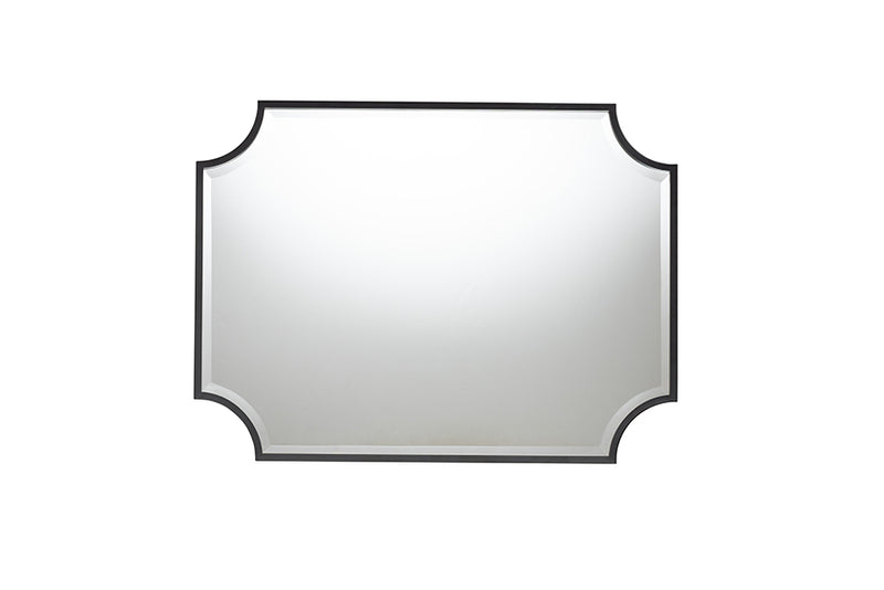 Erion Modern Black Finished Metal Accent Wall Mirror