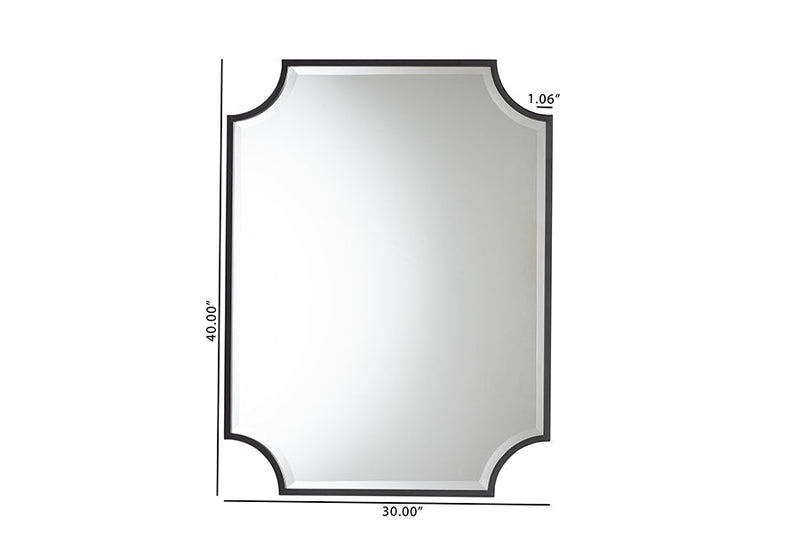 Erion Modern Black Finished Metal Accent Wall Mirror Baxton