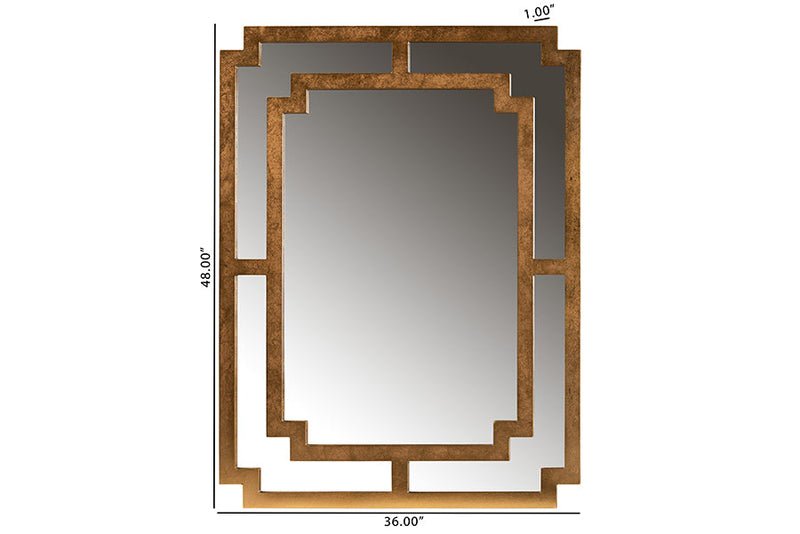 Aries Antique Gold Accent Wall Mirror Baxton