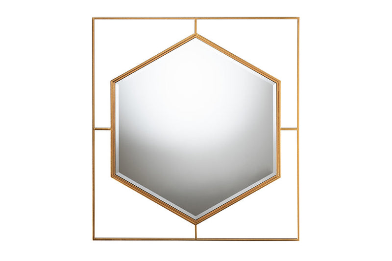 Caelia Modern Antique Goldleaf Metal Accent Wall Mirror Baxton